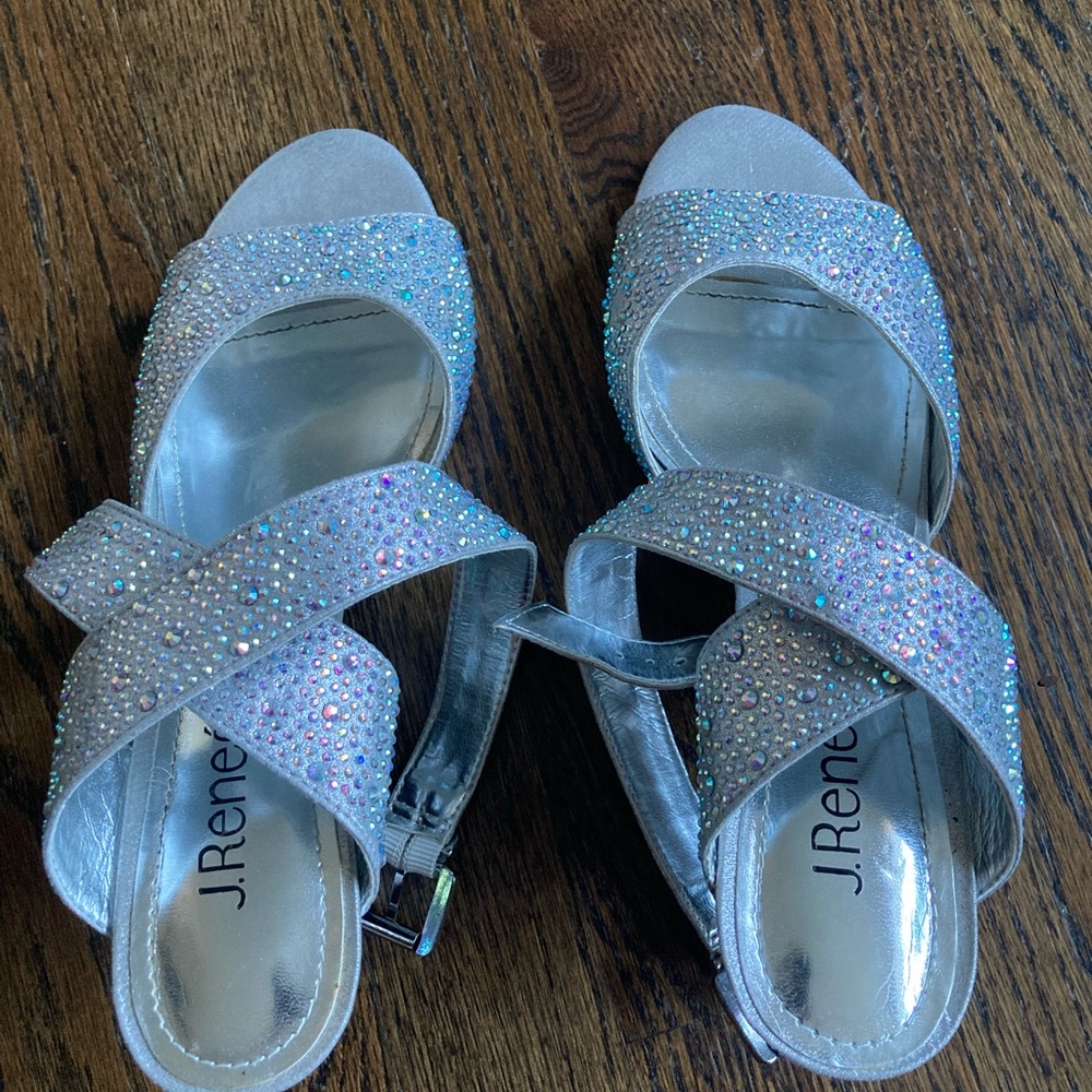 J.Renee Sparkly Silver Sandals